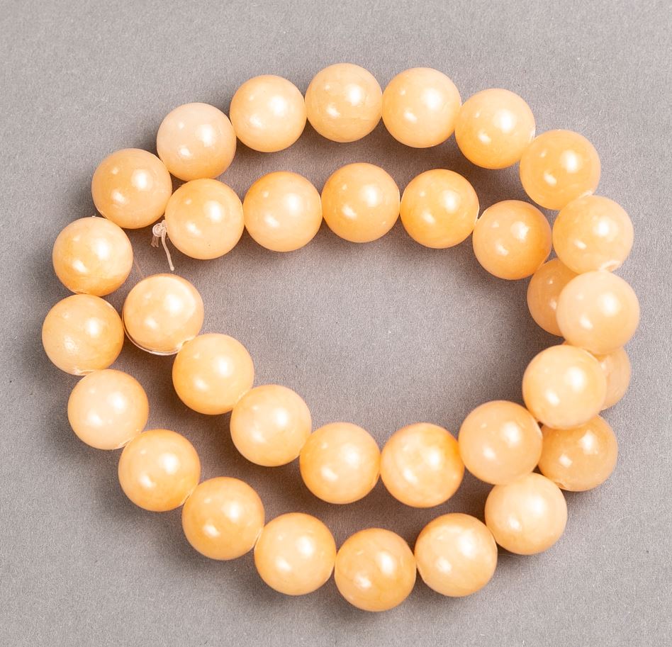 Mărgele pe șnur Selenit (acrilic artificial) bile lucioase, diametrul 12,5 mm, lungime 40 cm