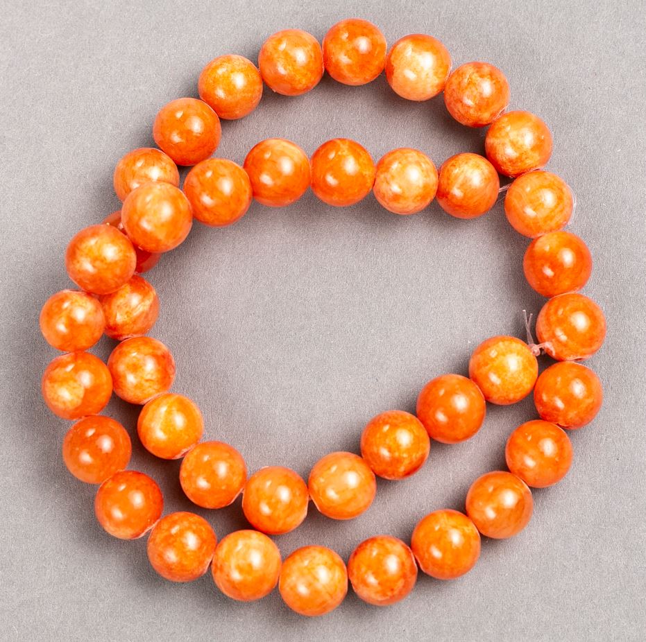 Mărgele Citrin pe șnur (acrilic sintetic), netede, diametrul 10,5 mm, lungime 40 cm