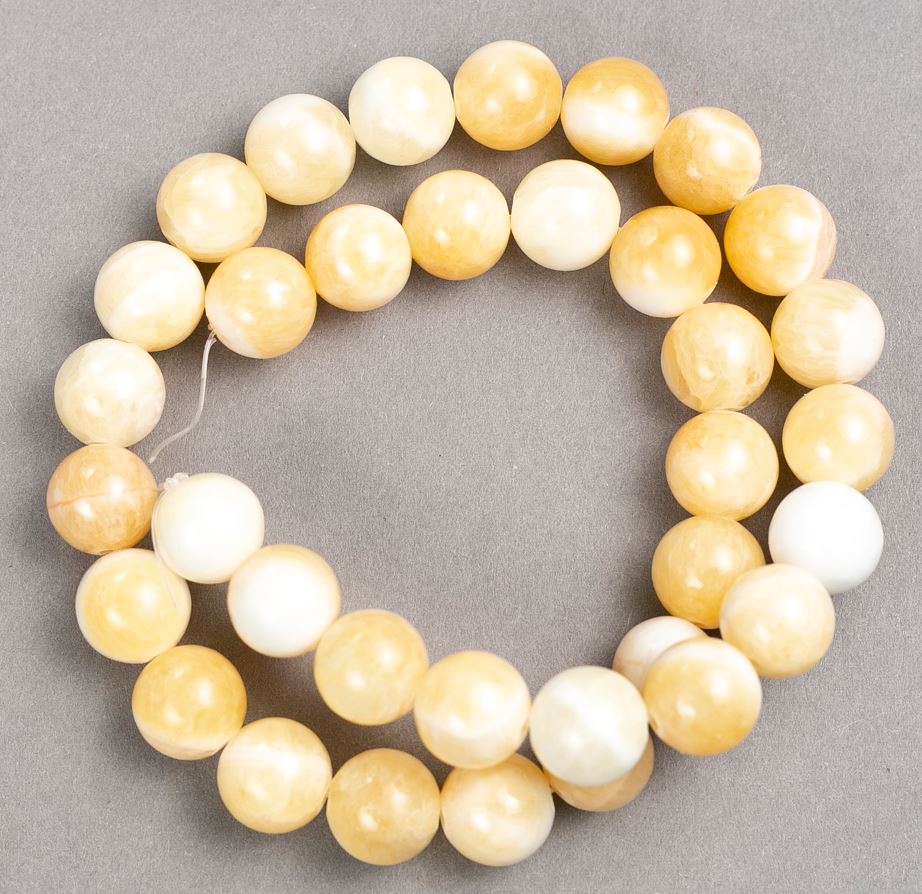 Mărgele pe fir, perlă artificială (acrilic) - bilă netedă, diametru 12,5 mm, lungime 39 cm+