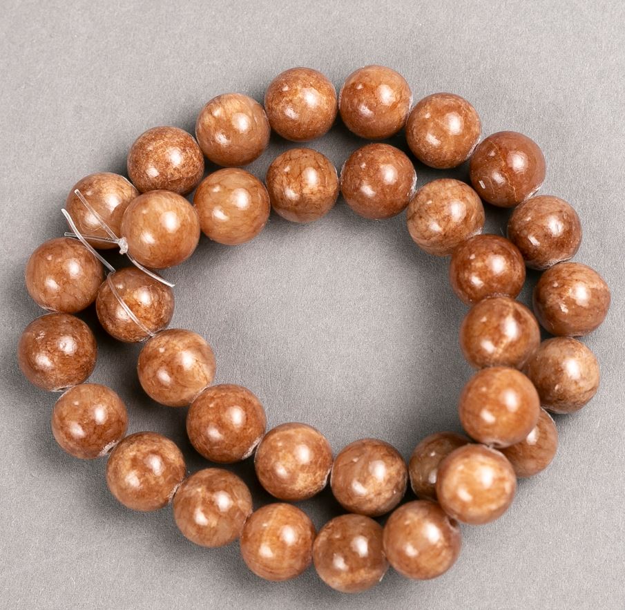 Mărgele de Selenit (acrilic artificial) pe fir, bile netede, diametrul 12,5 mm ±, lungime 40 cm +