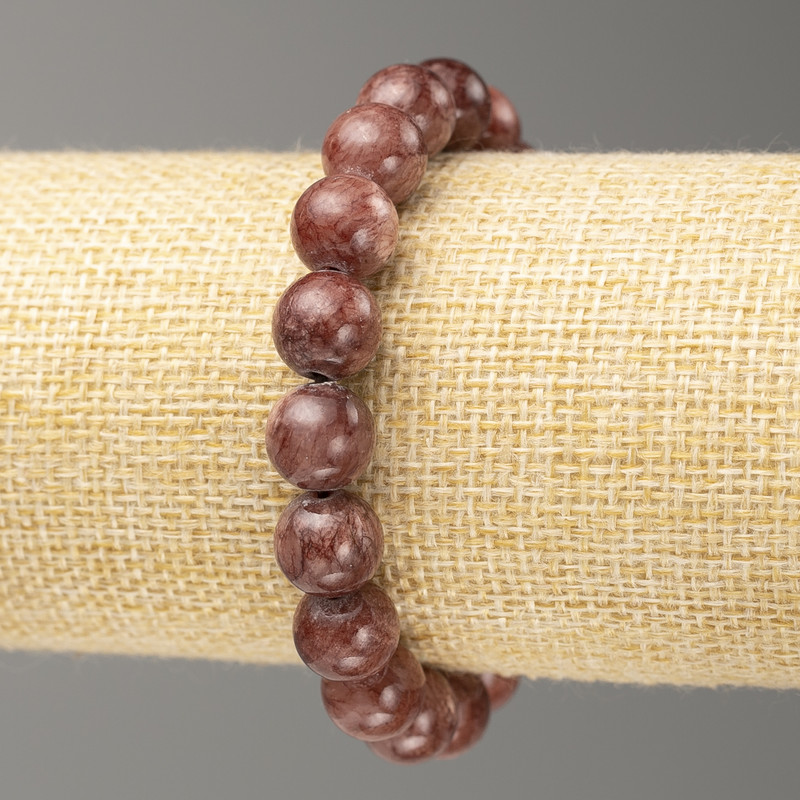 Brățară elastică cu selenit imitativ (acrilic sintetic) mărgele netede, diametru de 10 mm, lungime 18 cm ±