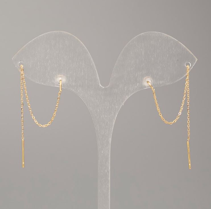 Cercei cu știft Xuping placare cu aur 18K, diametrul 0,5 mm +/-, lungime 9 cm+