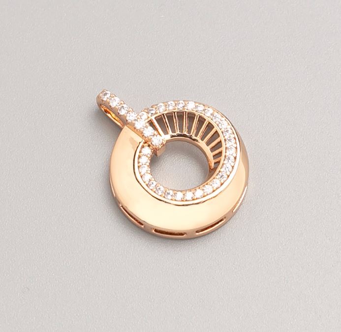 Pandant Xuping placare cu aur 18K, cu cristale albe, diametrul 20 mm+