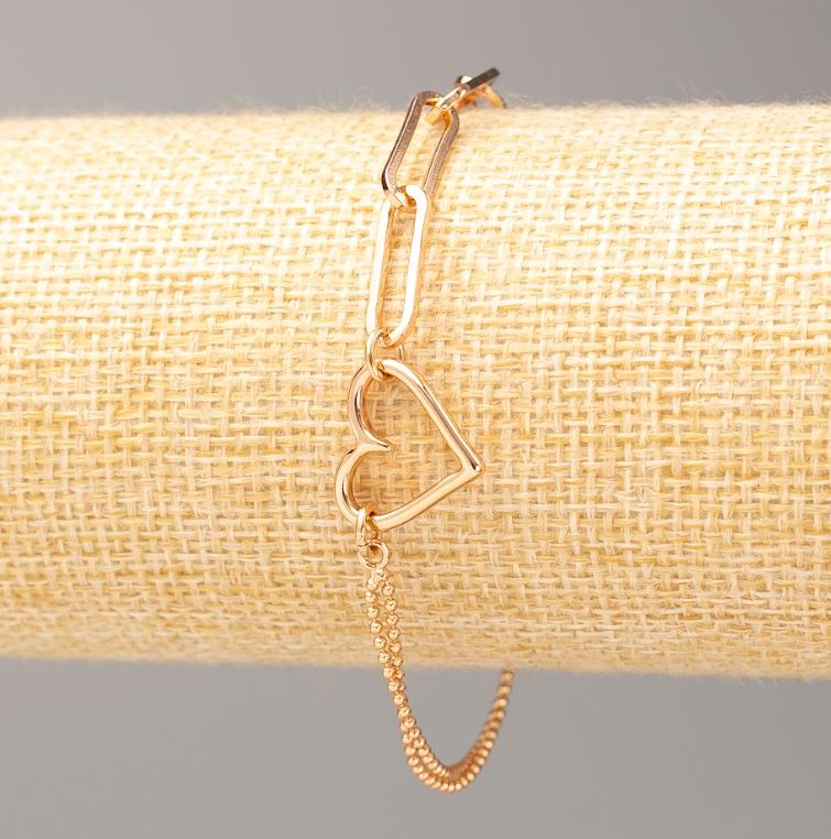 Brățară Xuping placare cu aur 18K «Inimă» L 17-20 cm, grosime 5 mm+