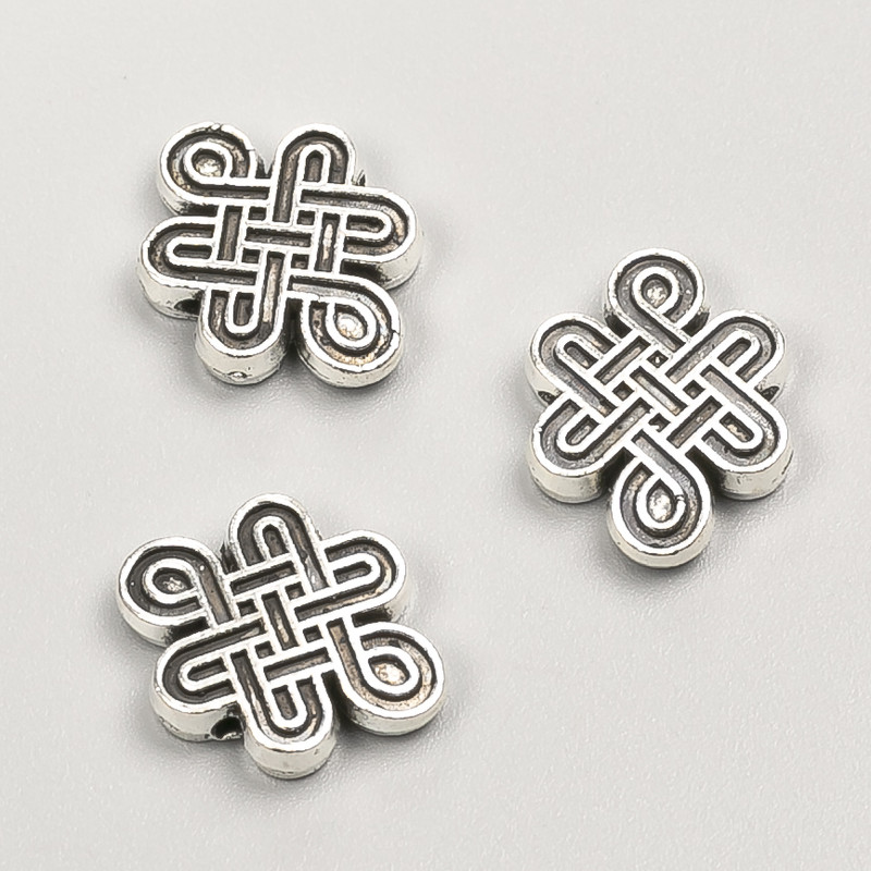 Furnitură pentru mărgele – inserție în culoare argintie, diametru 17×13×3 mm, ambalaj 20 g, 11 buc ±