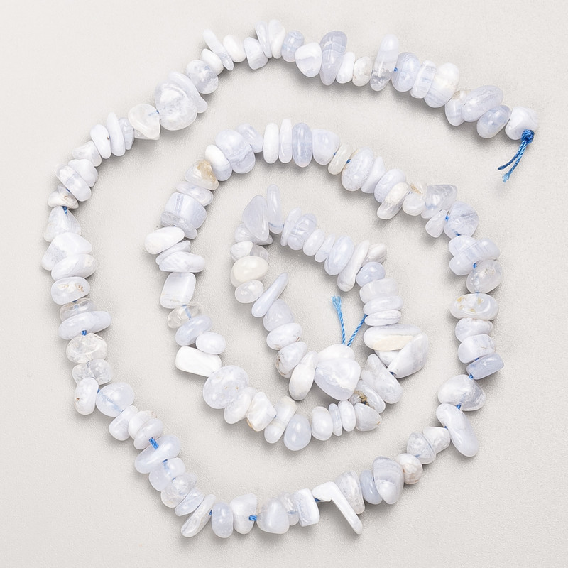 Mărgele din agat albastru natural, granule pe șnur, diametru 7×3 mm, lungime 40 cm +/-