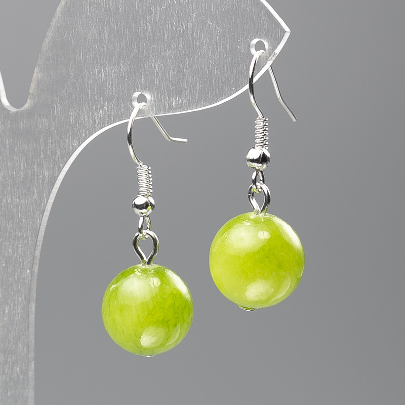 Cercei Onix din acrilic sintetic — bilă netedă, diametrul 12,5 mm, lungimea 3,5 cm