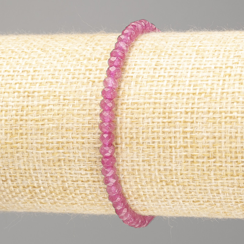 Brățară din turmalină sintetică, rondeluri fațetat, diametrul aproximativ 4x3 mm, lungime 18 cm (elastică)