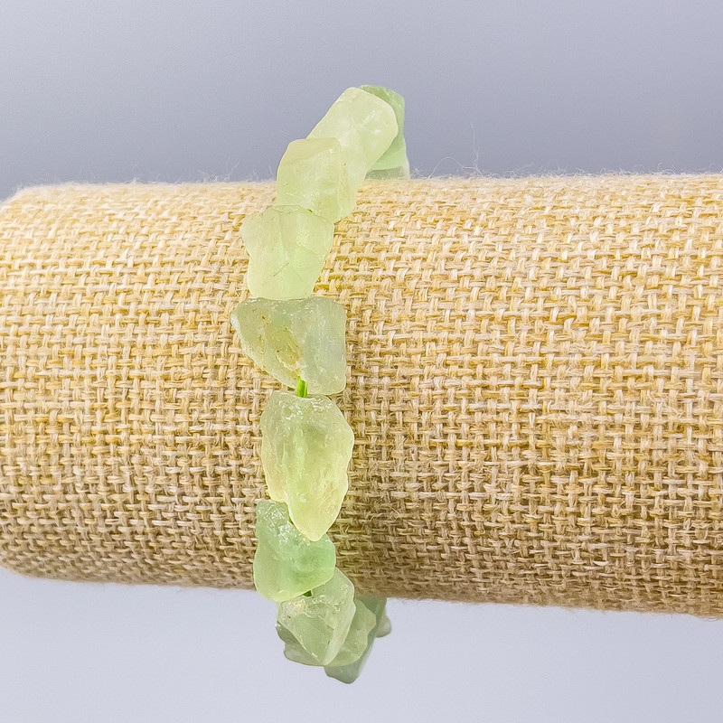 Brățară din nefrit brut, piatră naturală cu fațete, diametrul 10×13 mm, lungime 18 cm (elastic)