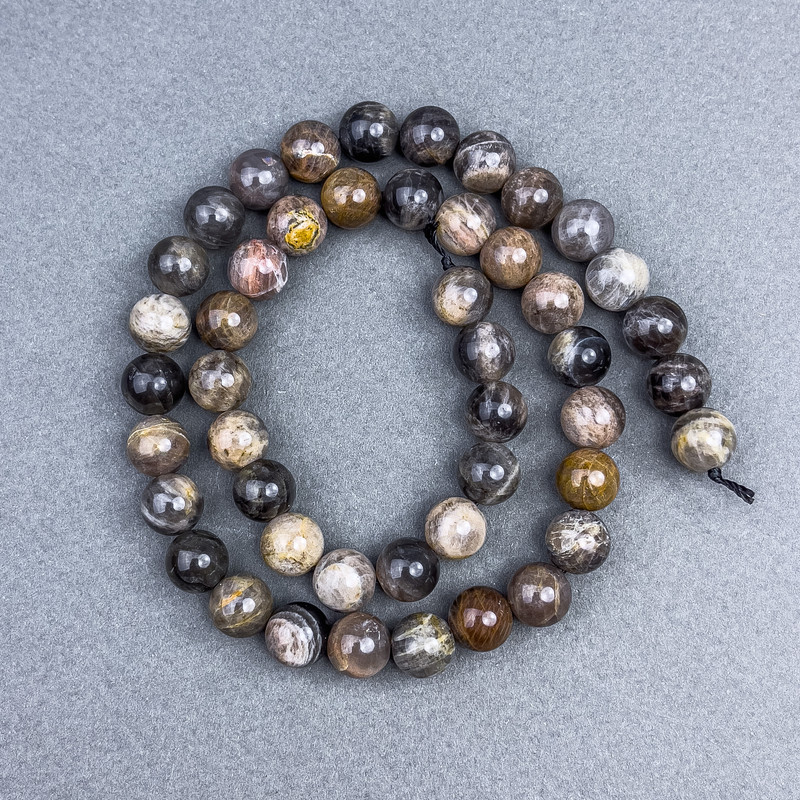 Mărgele din piatră solară naturală, bile netede, diametrul 8,5 mm, pe șnur, lungime 39 cm