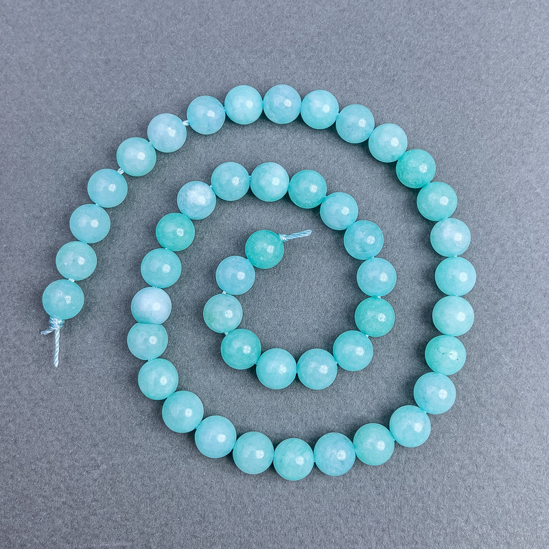 Mărgele Larimar natural, bile netede, diametrul de 8,5 mm, pe șnur, lungime 38 cm+