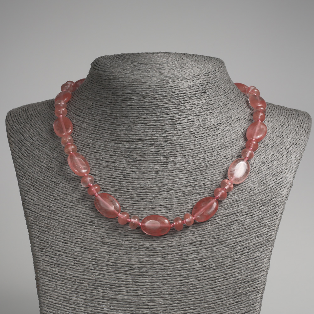 Colier din piatră naturală de turmalină, oval plat, diametrul 13×18 mm +-, rondel de 9×5 mm +-, lungime 45 cm