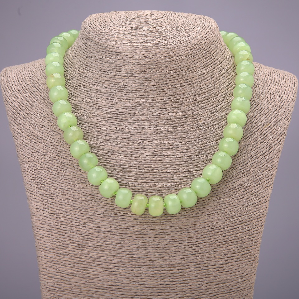 Colier din piatră onix, rondel net, diametrul 12x9 mm, lungimea 45 cm