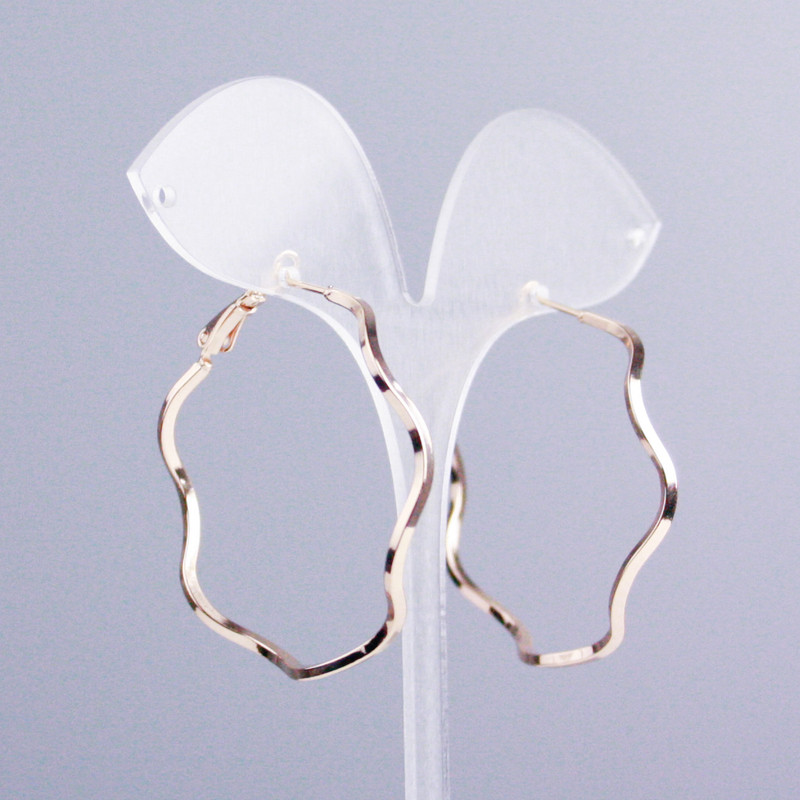 Cercei Xuping, inele placate cu aur 18K, grosime 2 mm, diametru 40 mm