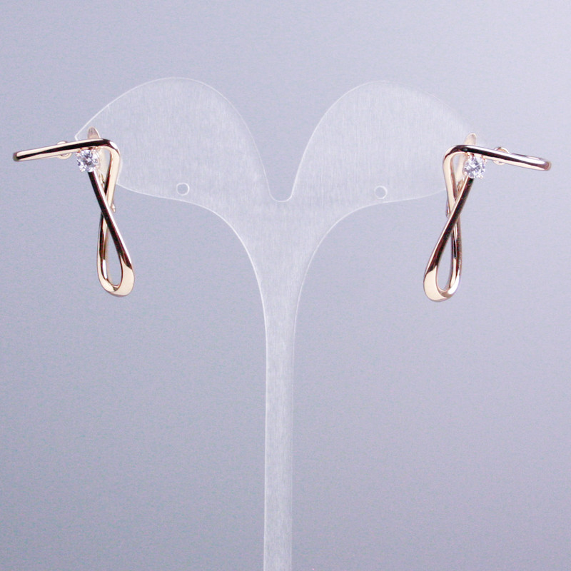 Cercei Xuping placare cu aur 18K cu pietre albe 34×22 mm+