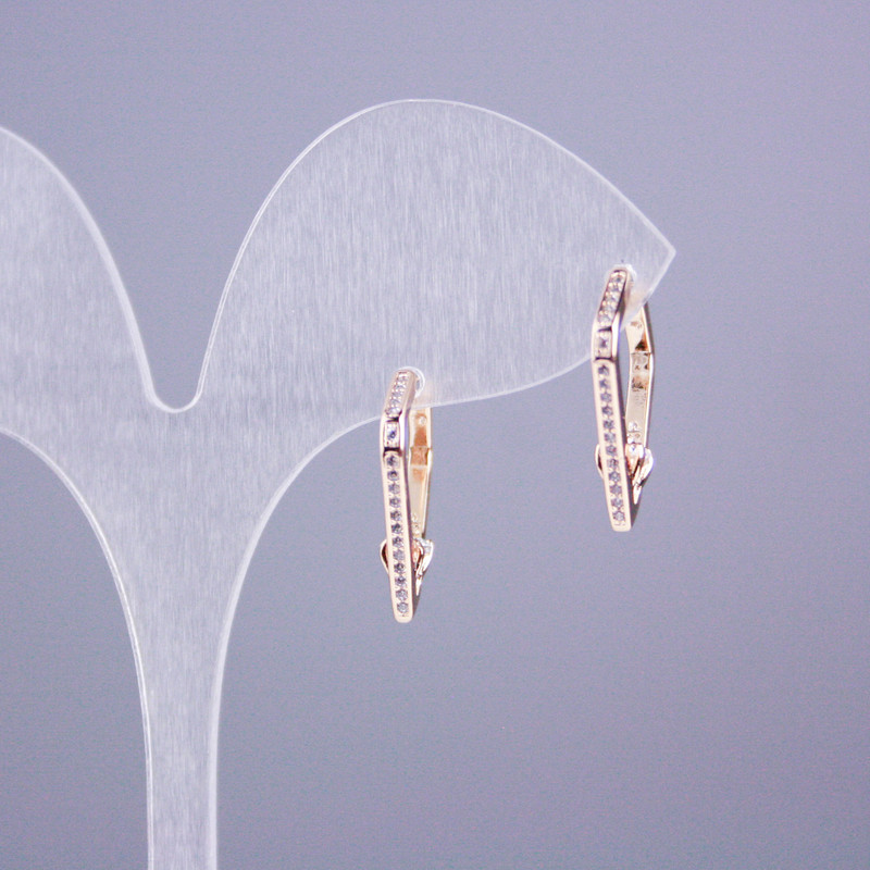 Cercei Xuping cu placare aur 18K și cristale albe