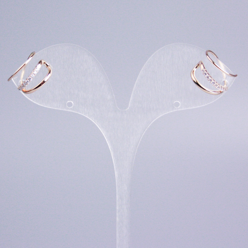 Caf triplu Xuping placare cu aur 18K, cristale albe 14x10mm +