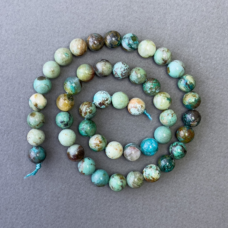 Mărgele din crisocola, piatră naturală, bile netede, diametru 8,5 mm, lungime 39 cm