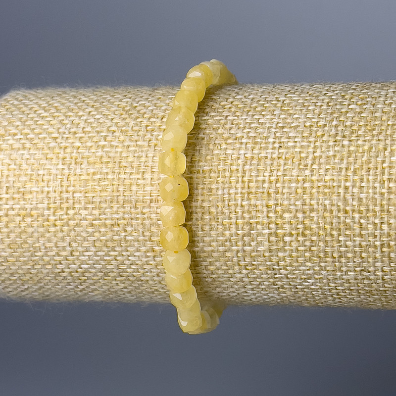 Brățară din citrin natural, cuburi fațetate, diametrul 5,5 mm, lungime 18 cm (elastic)