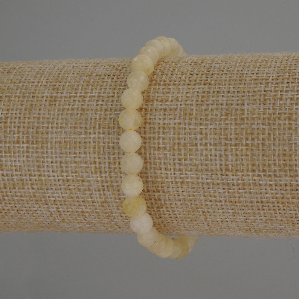 Brățară din citrin natural, mărgele fațetate, diametru de 6 mm, lungime 18 cm (elastic)