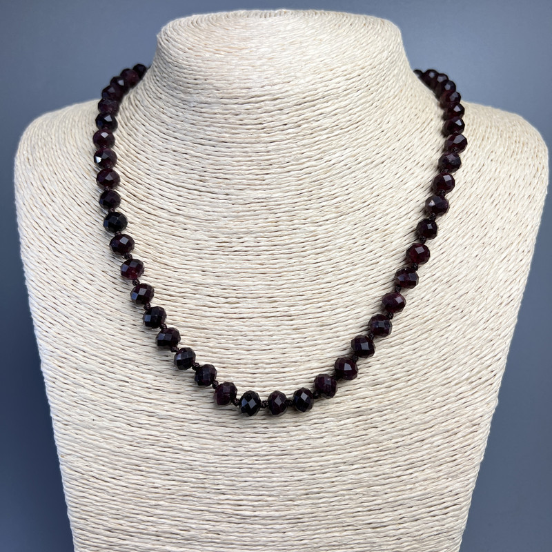 Colier din turmalin Rubelit, piatră naturală, rondele tăiate, diametrul 8x6 mm, lungime 51 cm